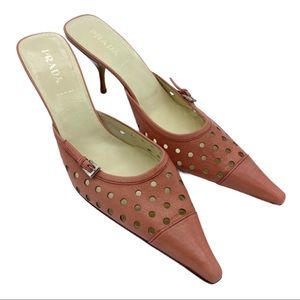 Pink Prada Vero Cuoio Kitten Heels - Size EU 40.5